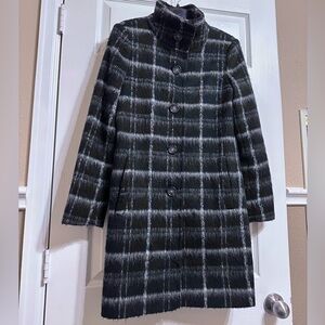 DKNY Wool Plaid Coat Size 0 🖤